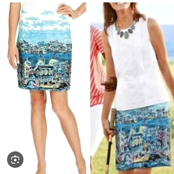 Talbots Venice Vacation Pencil Skirt, Vibrant Colors, Classic, Classy, 10 - Picture 3 of 10